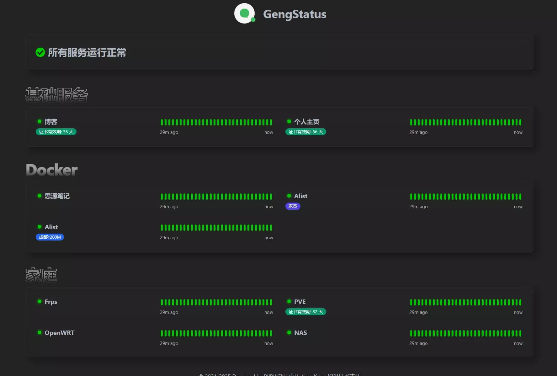 UptimeKuma夜间主题